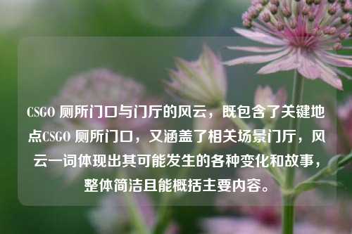 CSGO 厕所门口与门厅的风云,既包含了关键地点CSGO 厕所门口,又涵盖了相关场景门厅,风云一词体现出其可能发生的各种变化和故事,整体简洁且能概括主要内容。