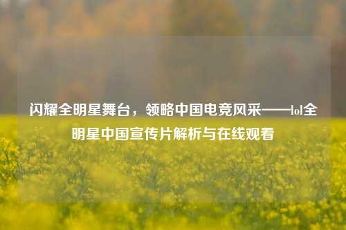 闪耀全明星舞台,领略中国电竞风采——lol全明星中国宣传片解析与在线观看