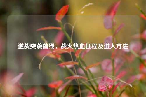 逆战突袭前线,战火热血征程及进入方法