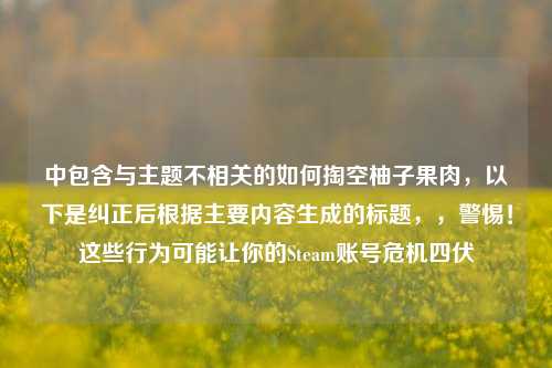 中包含与主题不相关的如何掏空柚子果肉，以下是纠正后根据主要内容生成的标题，，警惕！这些行为可能让你的Steam账号危机四伏