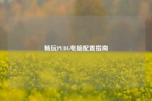 畅玩PUBG电脑配置指南