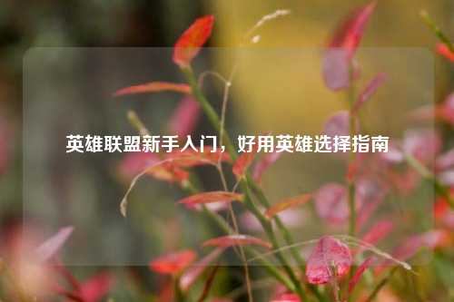 详细阅读:英雄联盟新手入门,好用英雄选择指南 英雄联盟新手入门,好用英雄选择指南