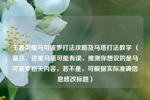 王者荣耀马可波罗打法攻略及马塔打法教学 (备注,这里马塔可能有误,推测你想说的是马可波罗相关内容,若不是,可根据实际准确信息修改标题)