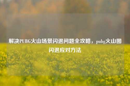 解决PUBG火山场景闪退问题全攻略,pubg火山图闪退应对方法