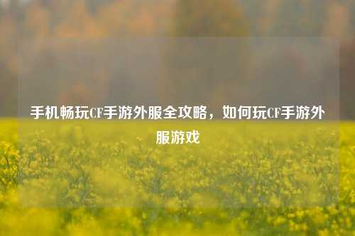 手机畅玩CF手游外服全攻略,如何玩CF手游外服游戏