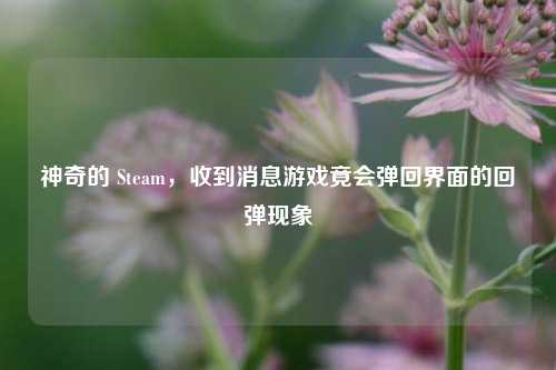 神奇的 Steam，收到消息游戏竟会弹回界面的回弹现象