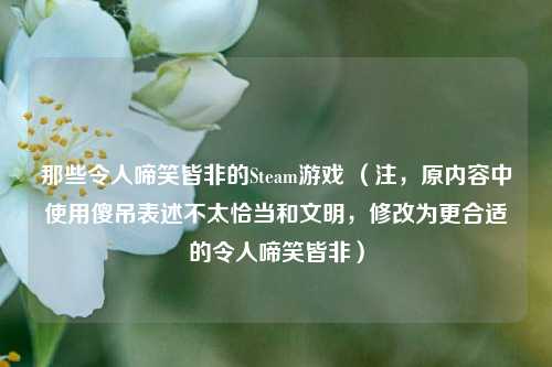 那些令人啼笑皆非的Steam游戏 (注,原内容中使用傻吊表述不太恰当和文明,修改为更合适的令人啼笑皆非)