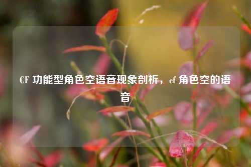 CF 功能型角色空语音现象剖析，cf 角色空的语音