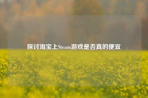 探讨淘宝上Steam游戏是否真的便宜