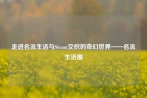 走进名流生活与Steam交织的奇幻世界——名流生活圈
