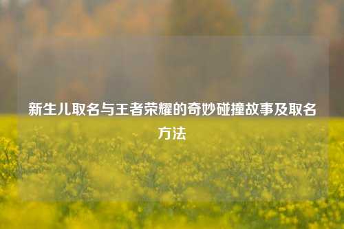 新生儿取名与王者荣耀的奇妙碰撞故事及取名方法