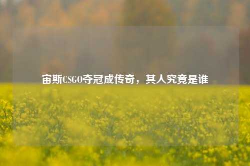 宙斯CSGO夺冠成传奇，其人究竟是谁