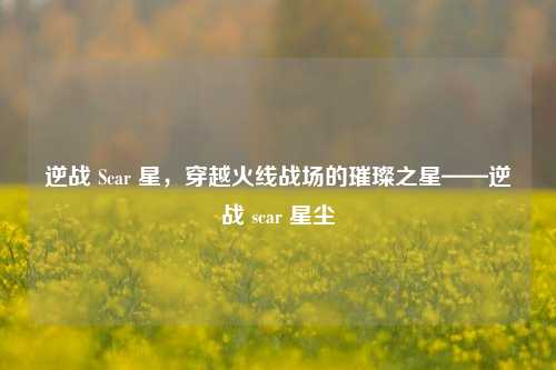 逆战 Scar 星,穿越火线战场的璀璨之星——逆战 scar 星尘