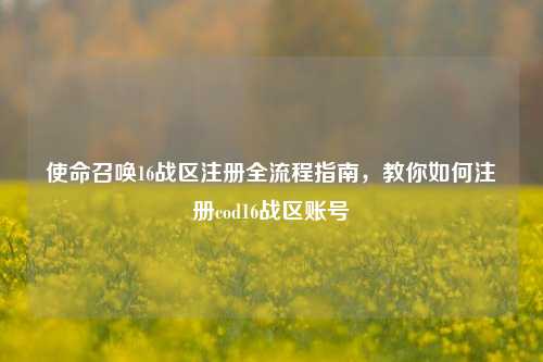 使命召唤16战区注册全流程指南，教你如何注册cod16战区账号