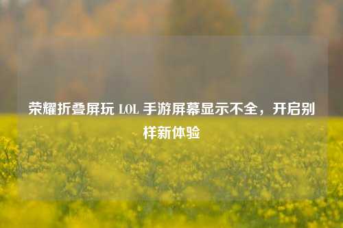 荣耀折叠屏玩 LOL 手游屏幕显示不全,开启别样新体验