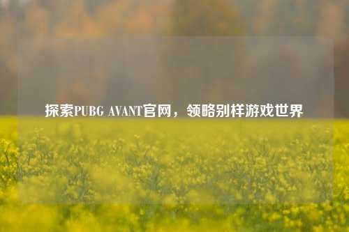 探索PUBG AVANT官网,领略别样游戏世界
