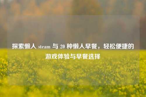探索懒人 steam 与 20 种懒人早餐，轻松便捷的游戏体验与早餐选择