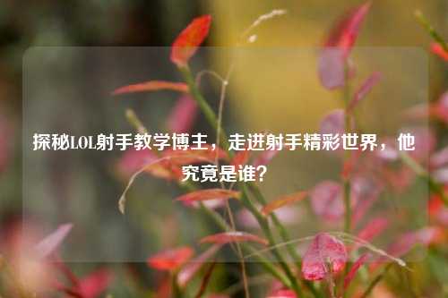 探秘LOL射手教学博主,走进射手精彩世界,他究竟是谁?