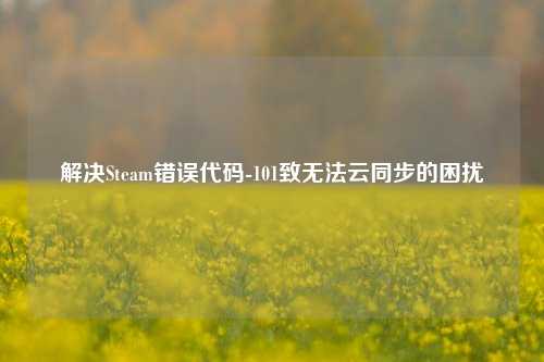 解决Steam错误代码-101致无法云同步的困扰