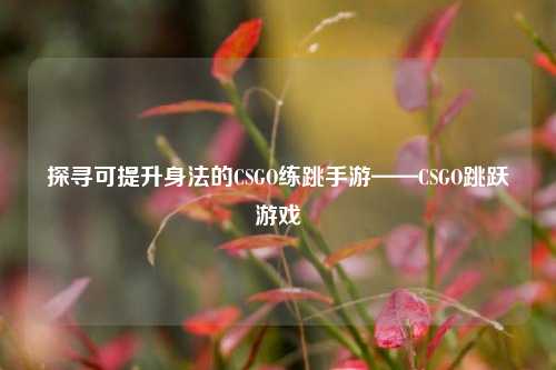 探寻可提升身法的CSGO练跳手游——CSGO跳跃游戏
