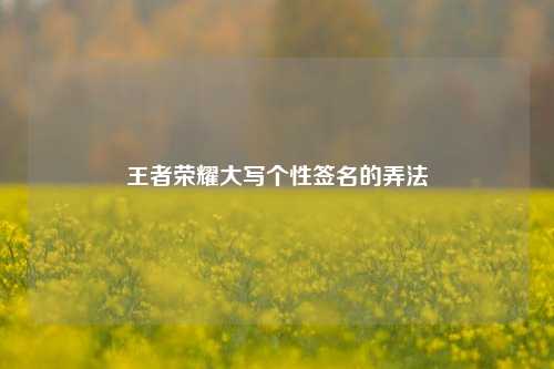 王者荣耀大写个性签名的弄法