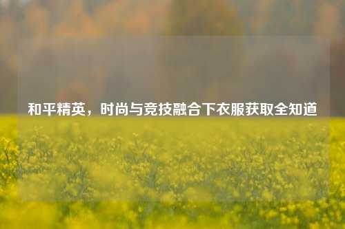和平精英，时尚与竞技融合下衣服获取全知道