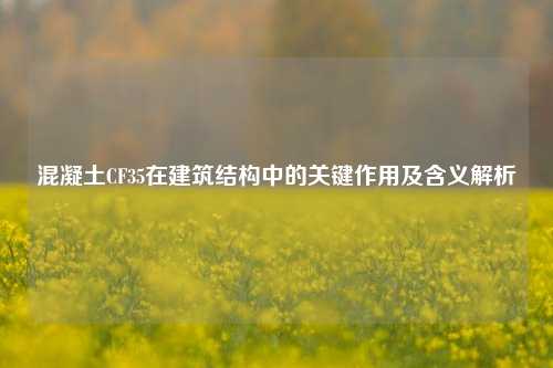 混凝土CF35在建筑结构中的关键作用及含义解析