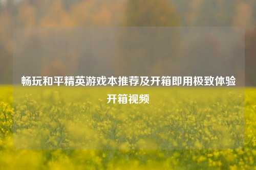 畅玩和平精英游戏本推荐及开箱即用极致体验开箱视频