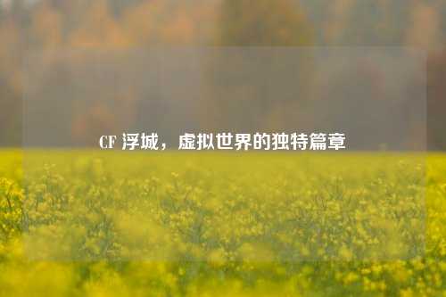 CF 浮城，虚拟世界的独特篇章