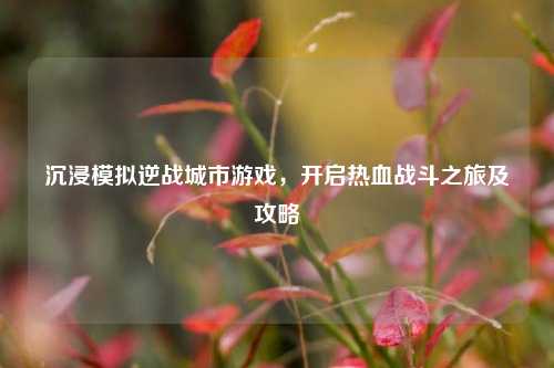 沉浸模拟逆战城市游戏,开启热血战斗之旅及攻略