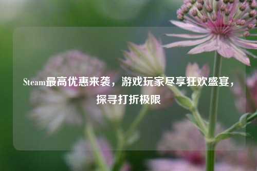 Steam最高优惠来袭，游戏玩家尽享狂欢盛宴，探寻打折极限