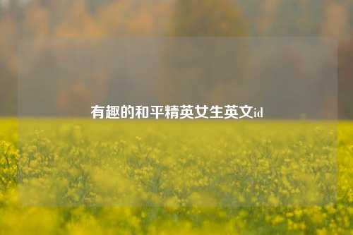 有趣的和平精英女生英文id