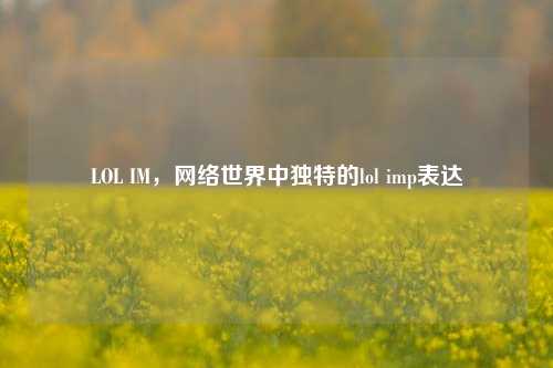 LOL IM，网络世界中独特的lol imp表达