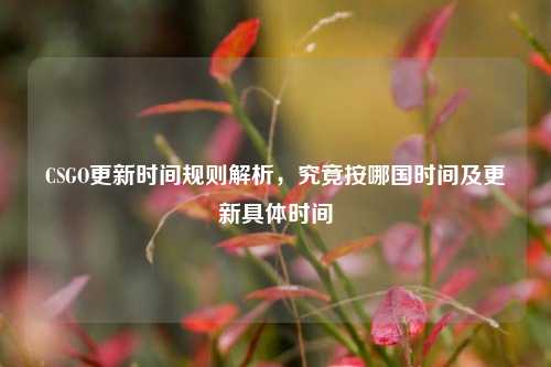 CSGO更新时间规则解析，究竟按哪国时间及更新具体时间