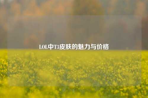 LOL中T3皮肤的魅力与价格