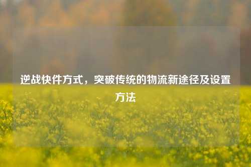 逆战快件方式，突破传统的物流新途径及设置方法
