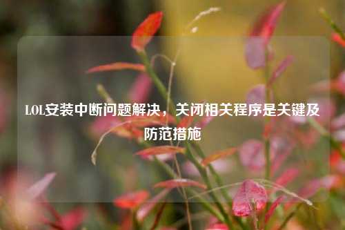 LOL安装中断问题解决，关闭相关程序是关键及防范措施