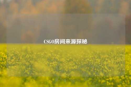 CSGO房间来源探秘