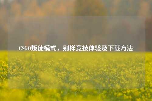 CSGO叛徒模式，别样竞技体验及下载方法