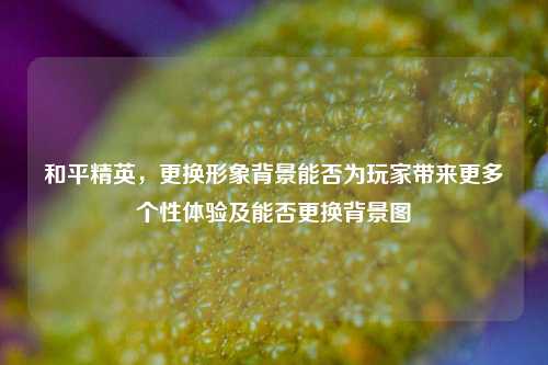 和平精英，更换形象背景能否为玩家带来更多个性体验及能否更换背景图