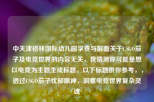 中天津格林国际幼儿园学费与前面关于CSGO茄子及电竞世界的内容无关，我猜测你可能是想以电竞为主题生成标题。以下标题供你参考，，透过CSGO茄子忧郁眼神，洞察电竞世界复杂灵魂