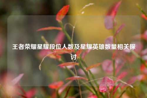 王者荣耀星耀段位人数及星耀英雄数量相关探讨