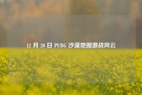 12 月 20 日 PUBG 沙漠地图激战风云