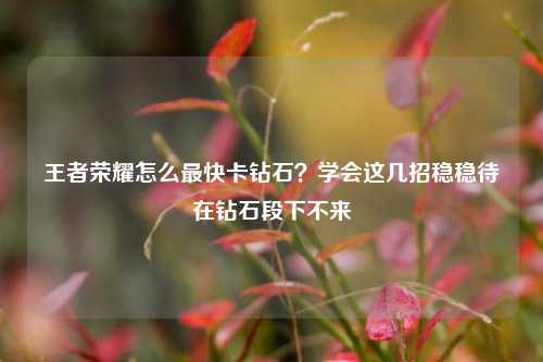 王者荣耀怎么最快卡钻石？学会这几招稳稳待在钻石段下不来