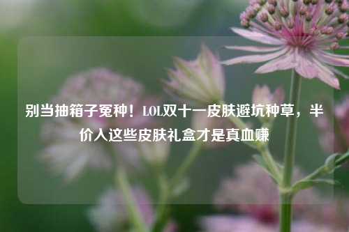 别当抽箱子冤种!LOL双十一皮肤避坑种草,半价入这些皮肤礼盒才是真血赚