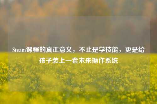 Steam课程的真正意义，不止是学技能，更是给孩子装上一套未来操作系统