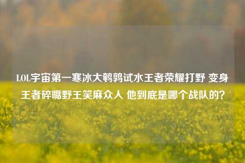LOL宇宙第一寒冰大鹌鹑试水王者荣耀打野 变身王者碎嘴野王笑麻众人 他到底是哪个战队的？