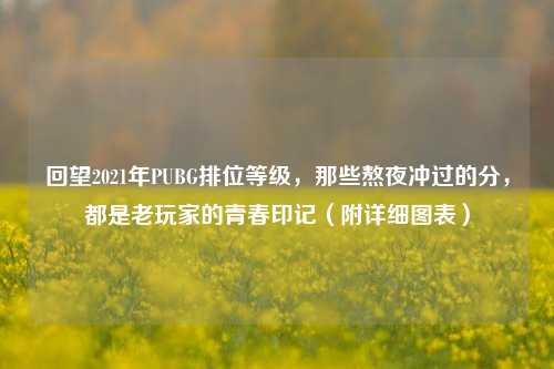 回望2021年PUBG排位等级，那些熬夜冲过的分，都是老玩家的青春印记（附详细图表）