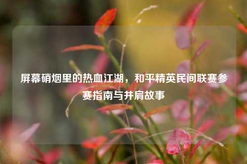 屏幕硝烟里的热血江湖，和平精英民间联赛参赛指南与并肩故事