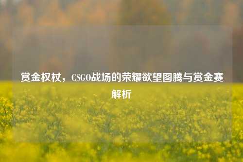 赏金权杖，CSGO战场的荣耀欲望图腾与赏金赛解析